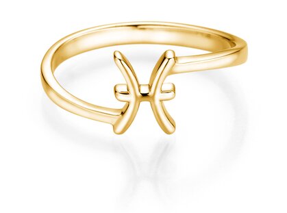 Sterrenbeeld ring Vissen in 18K geelgoud